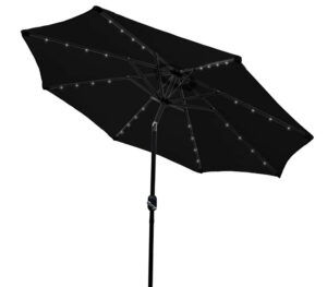 Black 2.7m LED Tilt Parasol