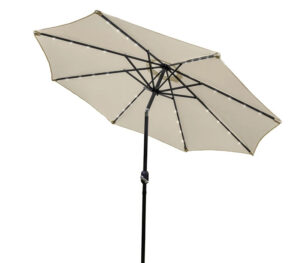 Cream 2.7m LED Tilt Parasol