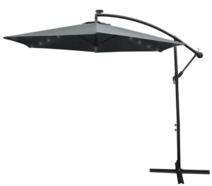 Grey 3m LED Cantilever Parasol