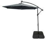 Grey 3m LED Cantilever Parasol & Plain Base