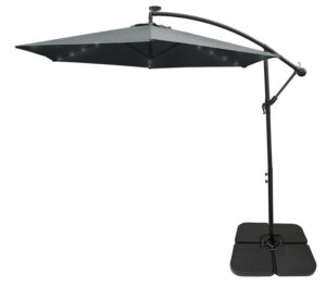 Grey 3m LED Cantilever Parasol & Plain Base